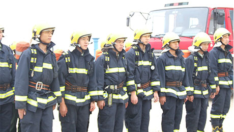 資源是我家，安全靠大家，義務消防隊進行實戰演練